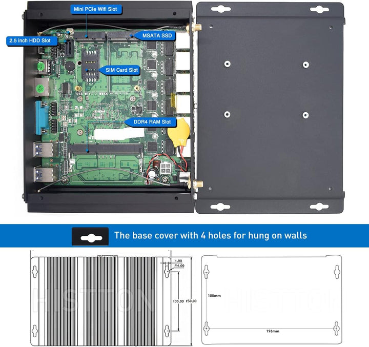 HISTTON Lüfterloser Firewall PC, Firewall Hardware, OPNsense, VPN, Network Security Appliance, Route