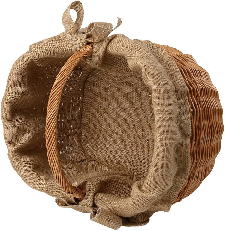 Grosser Vollweidener Kaminkorb, naturfarbiger Kaminkorb aus Weide, Weidenkorb für Kaminholz