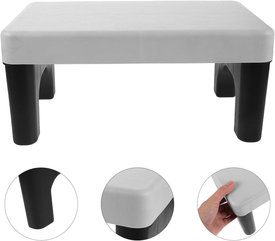 Toilettenhocker für Erwachsene Rutschfester Kunststoff Hocker mit Fussstütze Ergonomisch Stabil Plat