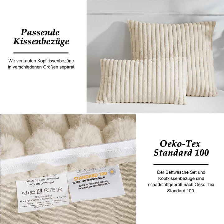 Lanqinglv Kissenbezug 40x80cm 2er Set Plüsch Biber Flanell Flauschig Zierkissenbezug Kissenhülle Dop