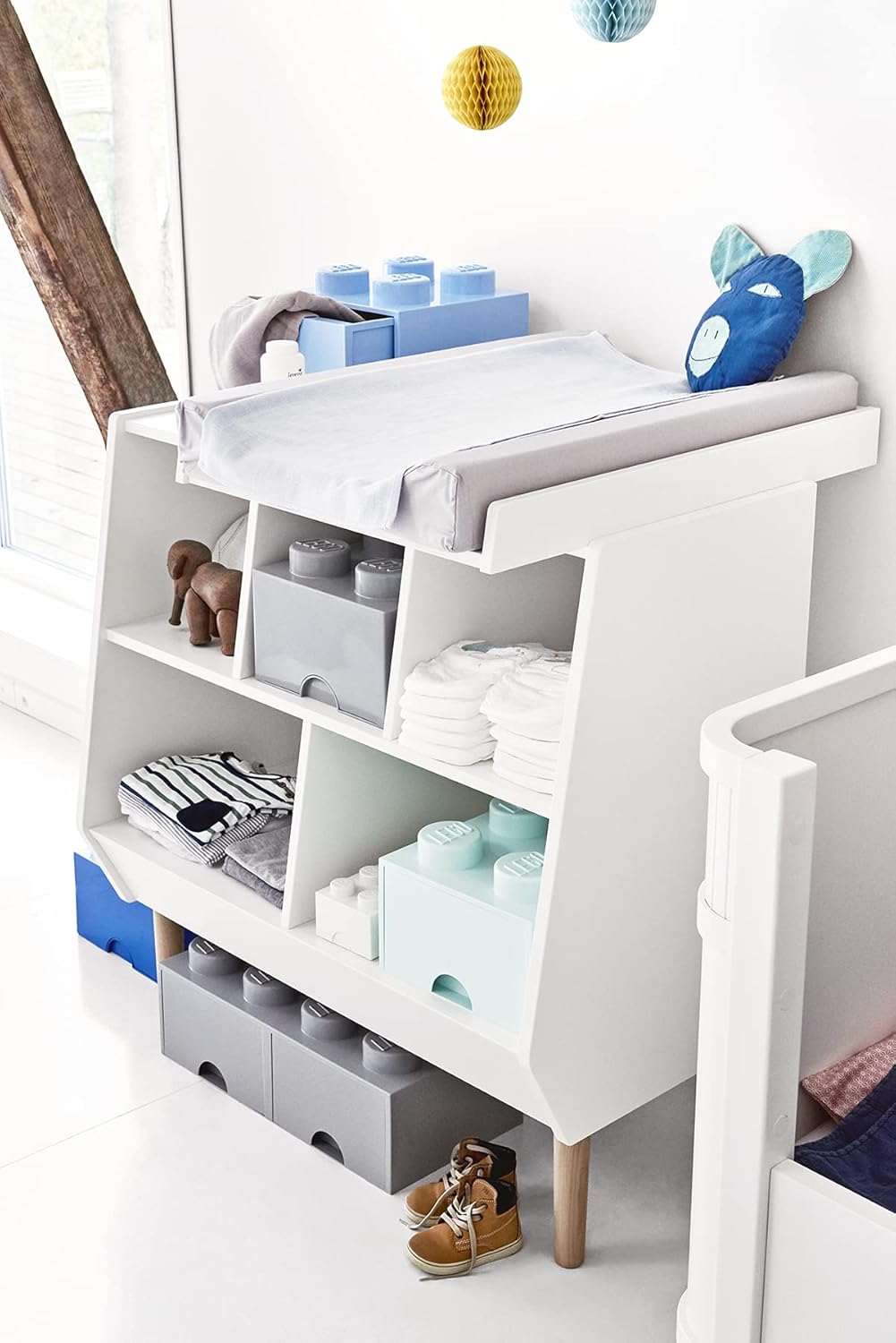 Room Copenhagen Lego Schublade 4 Noppen, 1 Fach, stapelbare Box, 4,7 l, Dunkegrau, 199-Dark Stone Gr