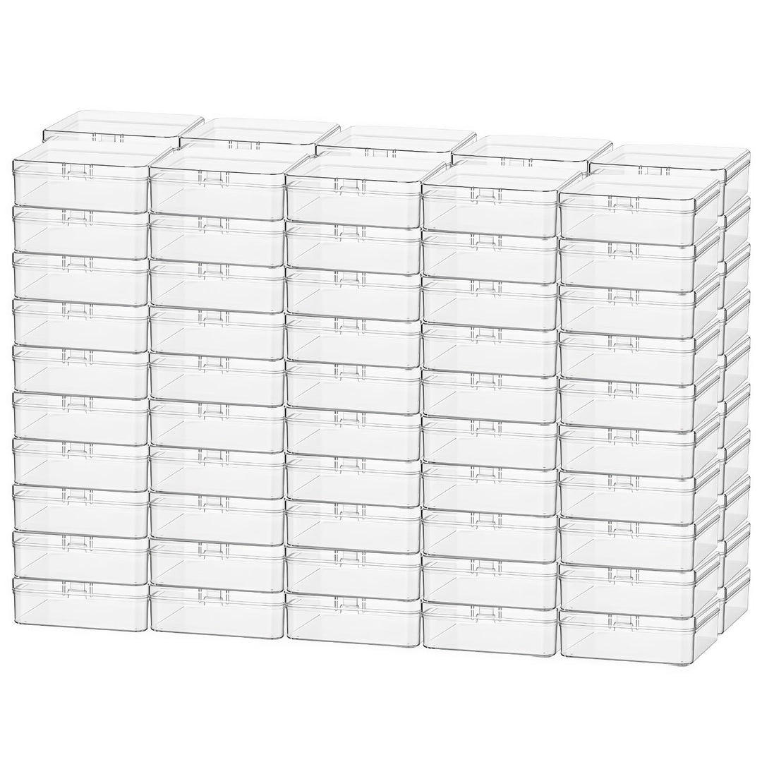 Goodma 100 Stück Square Leere Mini-Aufbewahrungsbox für durchsichtige Kunststoff-Organizer-Aufbewahr