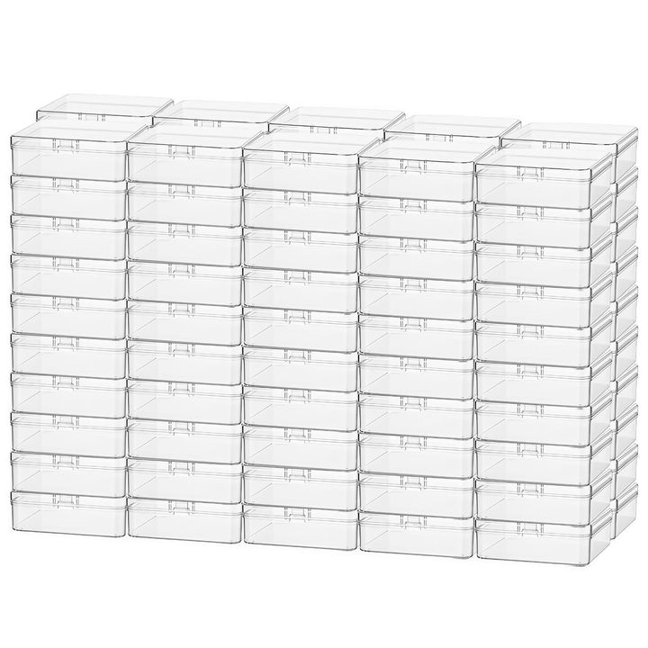 Goodma 100 Stück Square Leere Mini-Aufbewahrungsbox für durchsichtige Kunststoff-Organizer-Aufbewahr