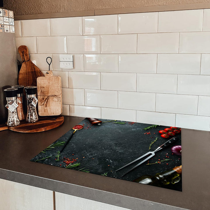 KitchenYeah© Herdabdeckplatte 59x51 cm Einteilig Herdabdeckung Abdeckplatte für Ceranfeld Abdeckung