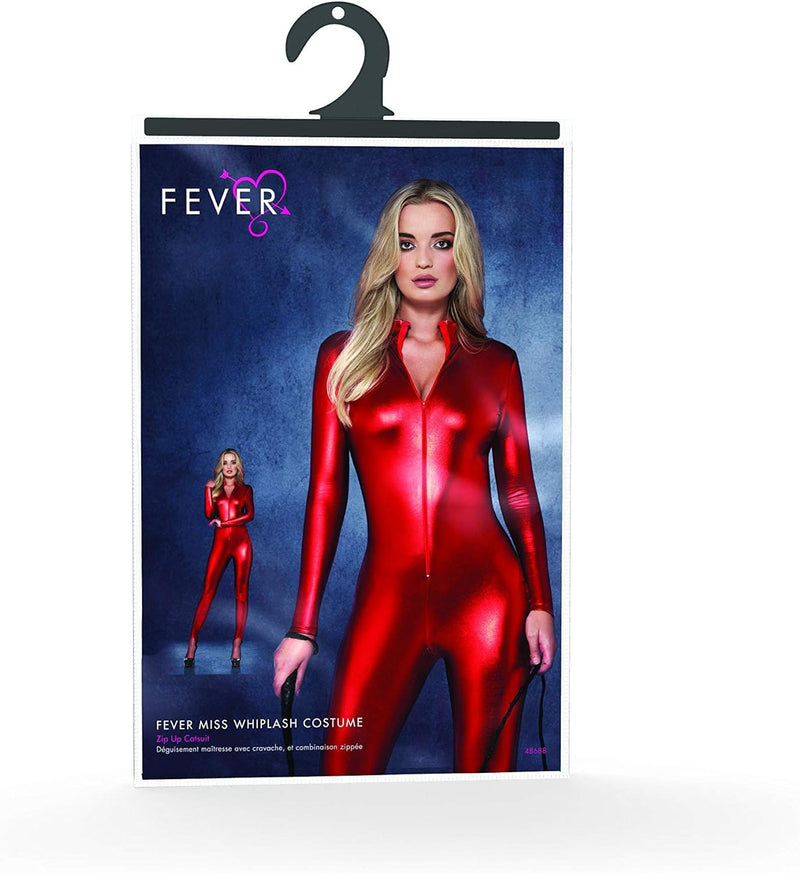 Fever Miss Whiplash Costume (XS) XS - UK Size 04-06 Rot, XS - UK Size 04-06 Rot