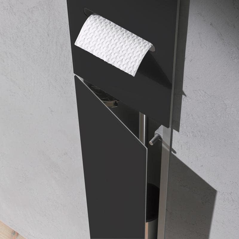 emco ASIS 2.0 Unterputz-Schrankmodul für die Klobürstengarnitur, Badezimmerschrank mit Toilettenpapi