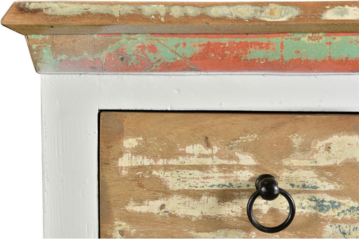 Woodkings® Bad Unterschrank Perth recyceltes Holz bunt rustikal Echtholz weiss massiv Badmöbel Badez