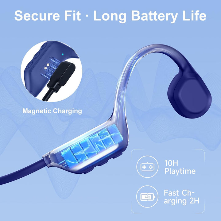 IFECCO knochenschall kopfhörer Bluetooth 6.0 für Radfahren | IP67 Wasserdicht Open-Ear Headphones wi
