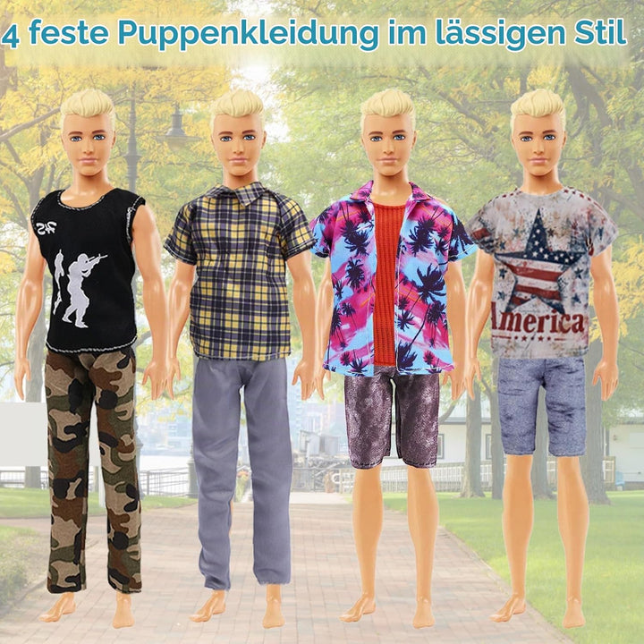 22 Fashion Kleidung und Zubehör Kompatibel mit 11.5 Zoll Boy Puppen, Enthält 7 Bekleidung 7 Paar Hos