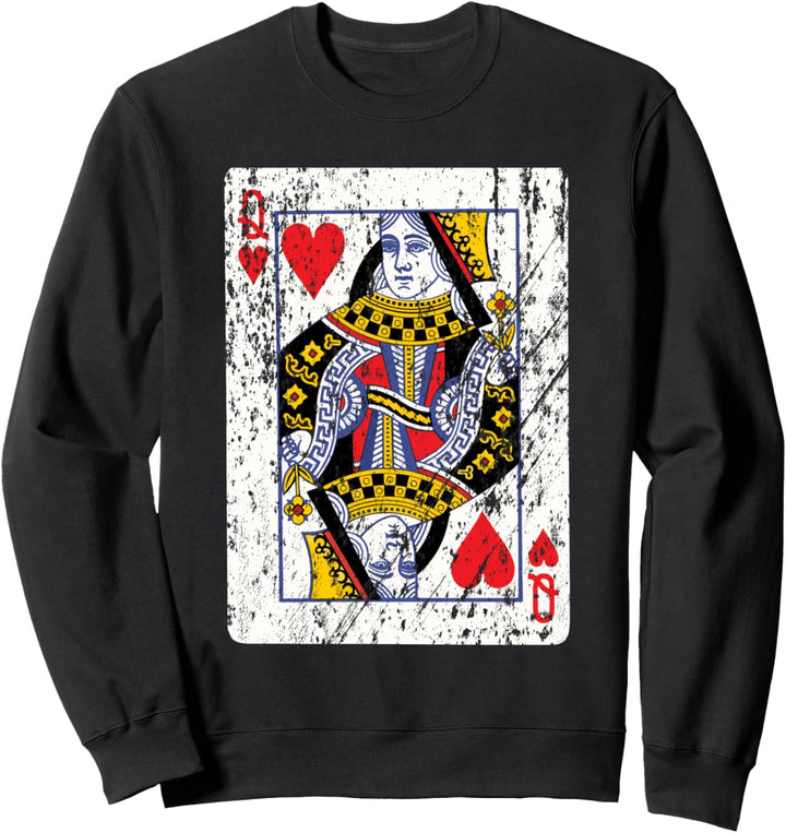 Playing Card Queen of Hearts Sweatshirt