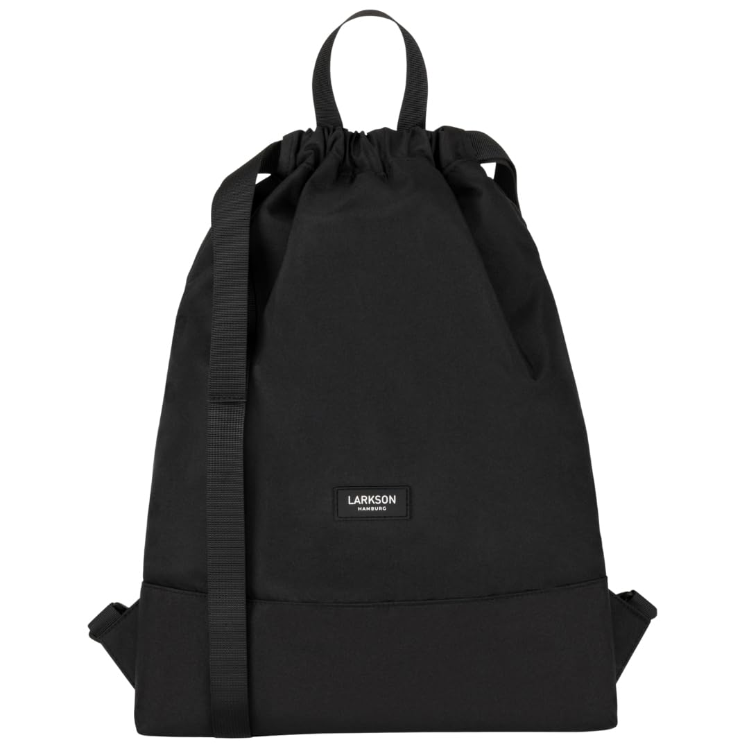 LARKSON Turnbeutel Damen &amp; Herren Schwarz - No 7 - Rucksack Damen für Sport und Festival - Beutel Ru