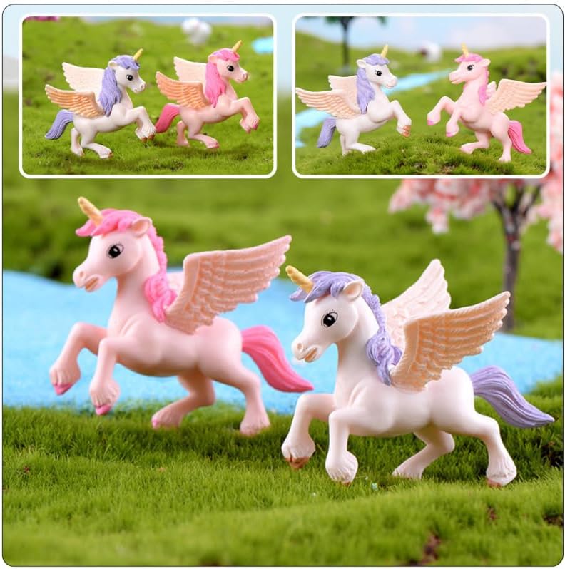 jojofuny 6st Pegasus-Einhorn Harz Mini Kleine Einhorn-skulptur Einhorn-Party Begünstigt Einhorn Kuch