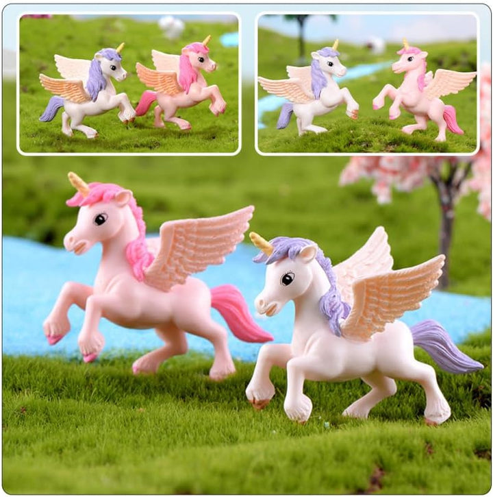 jojofuny 6st Pegasus-Einhorn Harz Mini Kleine Einhorn-skulptur Einhorn-Party Begünstigt Einhorn Kuch