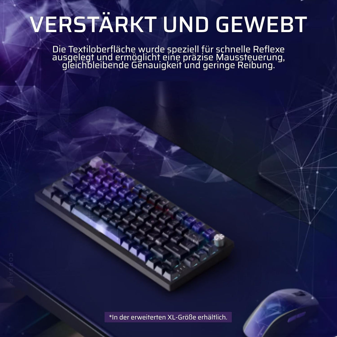 Corsair MM300 Sci-Fi Dark Mittleres Anti-Fray-Stoff-Gaming-Mauspad – 36cm x 30cm, Textilgewebe, ruts