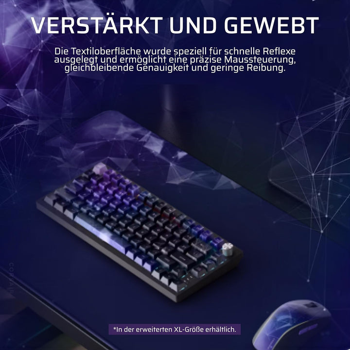 Corsair MM300 Sci-Fi Dark Mittleres Anti-Fray-Stoff-Gaming-Mauspad – 36cm x 30cm, Textilgewebe, ruts