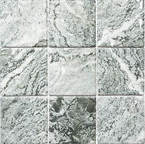 Mosaik Fliese Keramik Steinoptik Struktur grau Wandverkleidung Badewannenverkleidung Bodenfliese WC