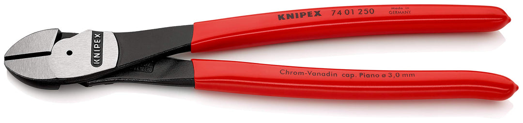 Knipex Kraft-Seitenschneider schwarz atramentiert, mit Kunststoff überzogen 250 mm (SB-Karte/Blister