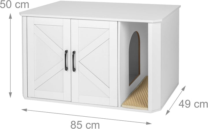 Relaxdays Katzenschrank für Katzentoilette, mit Eingang & Streumatte, Katzenklo verstecken, HxBxT: 5