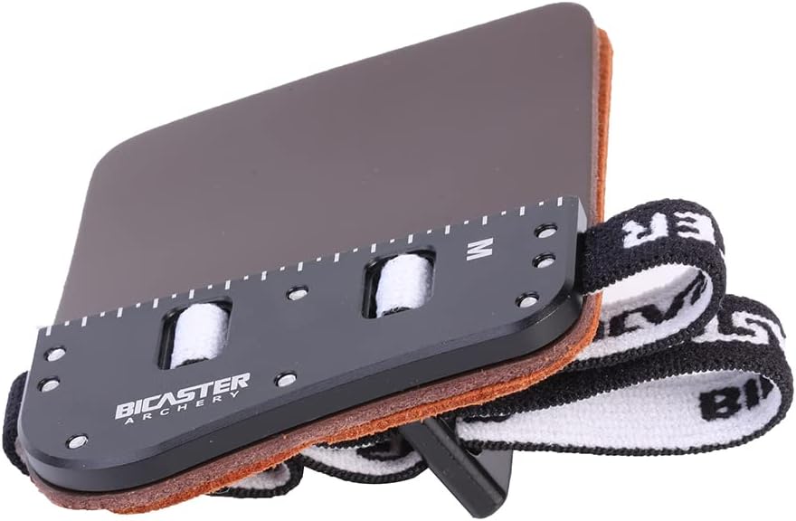 BICASTER SP3 Barebow Fingerlaschen aus Rindsleder und Aluminiumplatte L Rechtshänder, L Rechtshä