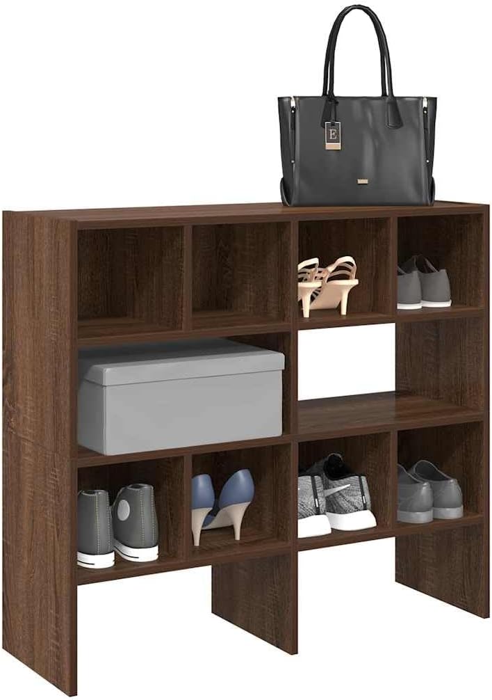 vidaXL Schuhregale 2 STK. Stapelbar Braun Eichen-Optik 89,5x30x40 cm, Schuhaufbewahrung, Schuhorgani