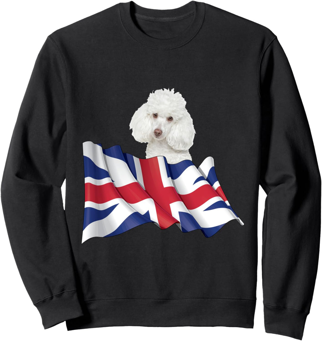 Union Jack Flag Dog Poodle Sweatshirt