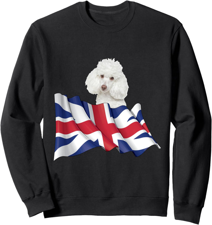Union Jack Flag Dog Poodle Sweatshirt