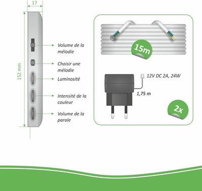 ELRO DV477IP2 WiFi IP Video Türsprechanlage-2-Familien-mit 2X 7-Zoll-Farbbildschirm-Color Night Visi