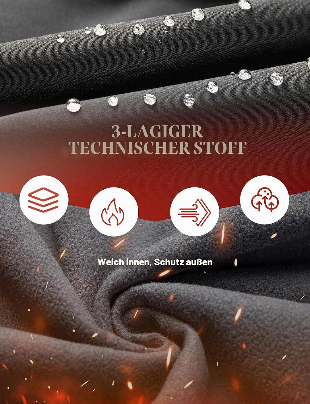 ROCKBROS Winter Jacke/Hose Fahrradbekleidung Herren Fahrrad Radjacke Lange Windjacke Radhose Freizei