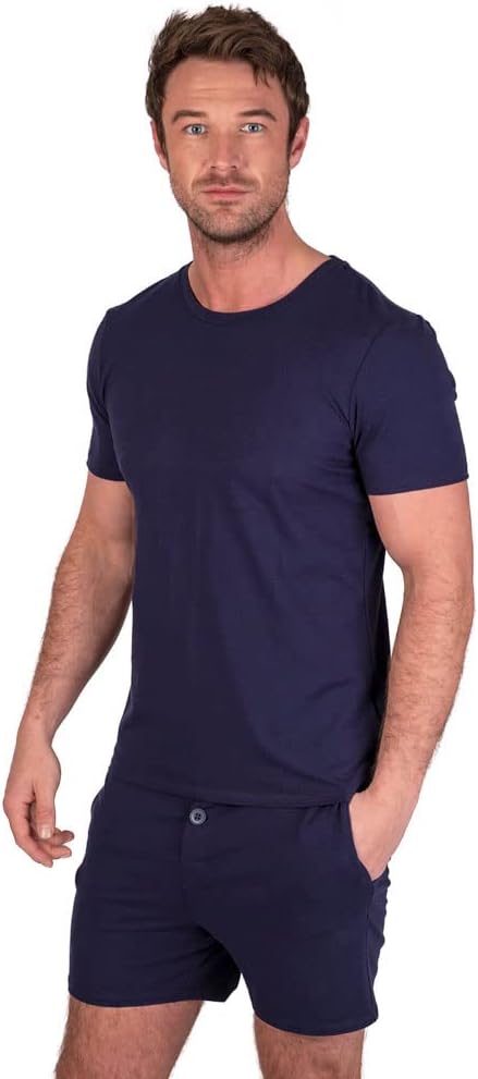 Light & Shade Pyjama-Set mit Oberteil und kurzer Hose für Herren, Marine, XL XL Marine, XL Marine