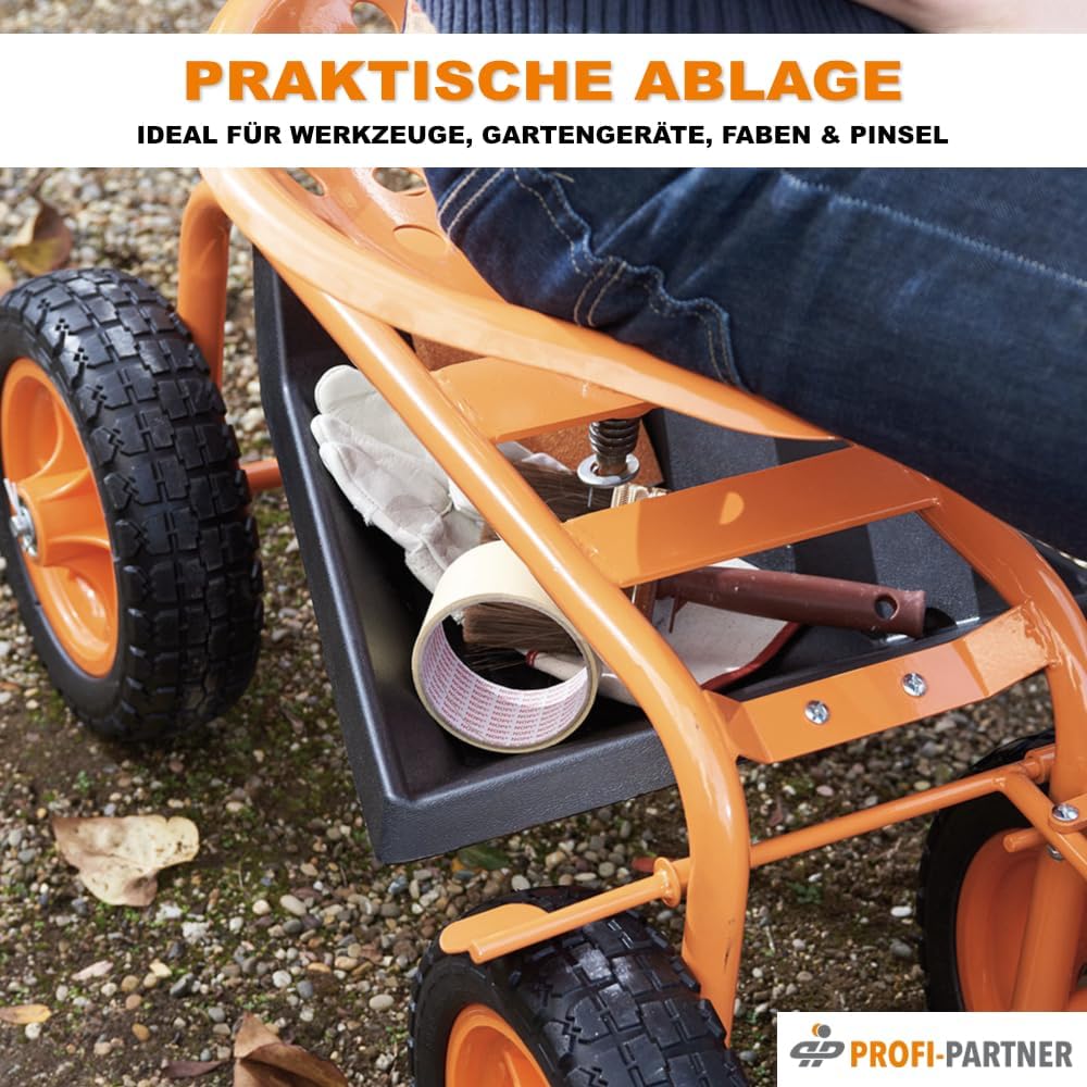 Rollbarer Arbeitssitz/Rollsitz für Gartenarbeit | fahrbarer Sitz, Werkstattwagen, Hocker mit Rollen,