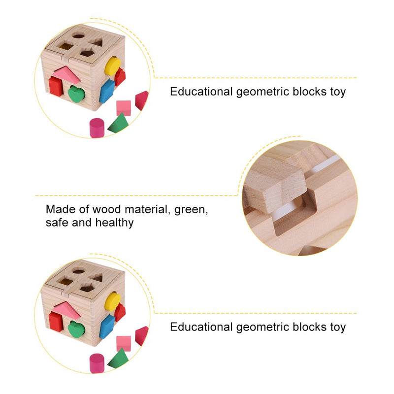 Geometrische Formen Spielzeug Baby intellektuelle 13 Löcher Blockbau Spiel Holz Lernen Geometrisches