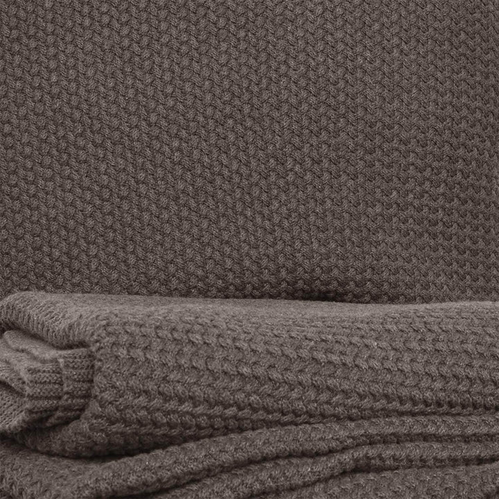 Wohndecke Jaron fein gestrickt, 150x200 cm, Antik Grau, 100% Baumwolle, Fischgrat-Optik, Antik Grau