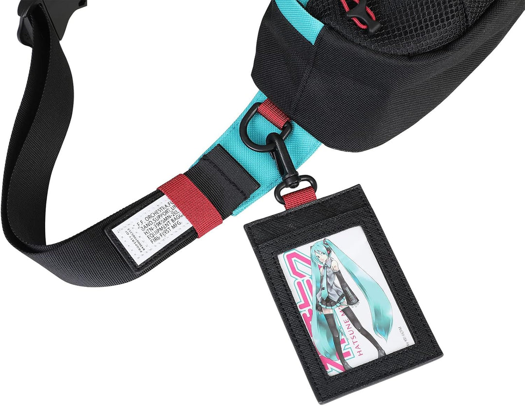FIREFIRST x Hatsune Miku &amp; Kagamine Rin/Len Schultertaschen Mode-Hüfttaschen Grün W33×H16×D10 (cm),