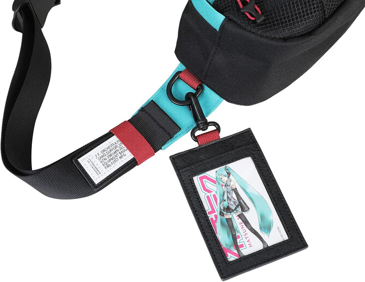 FIREFIRST x Hatsune Miku &amp; Kagamine Rin/Len Schultertaschen Mode-Hüfttaschen Grün W33×H16×D10 (cm),