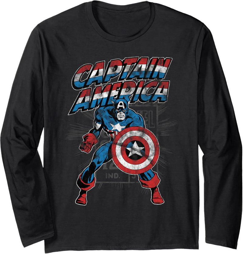 Marvel Captain America Retro Langarmshirt