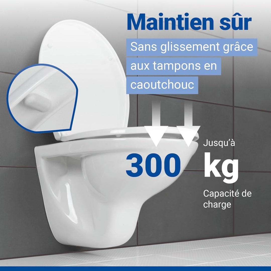 WENKO WC-Sitz Korfu, Toilettensitz mit Absenkautomatik, 300 kg Belastung, WC-Deckel mit Absenkautoma