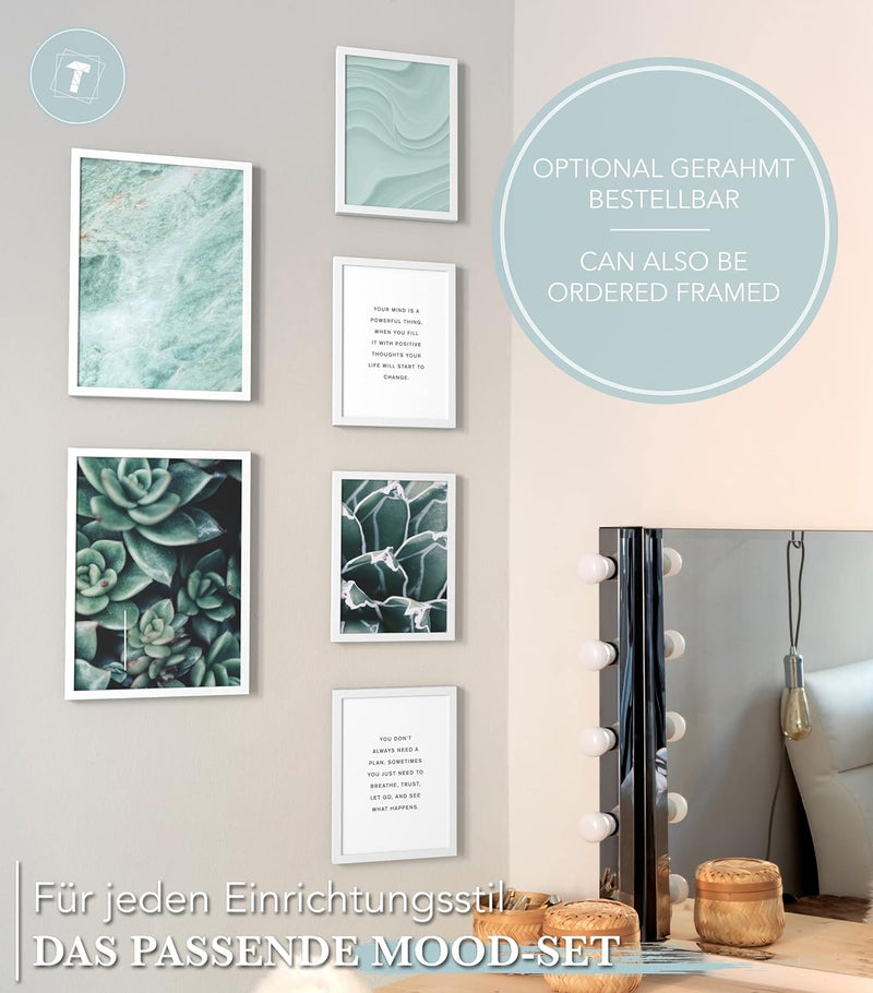 Papierschmiede® Mood Poster Set Green Resistance, Bilder Wohnzimmer Deko Schlafzimmer, 2x DIN A3 und