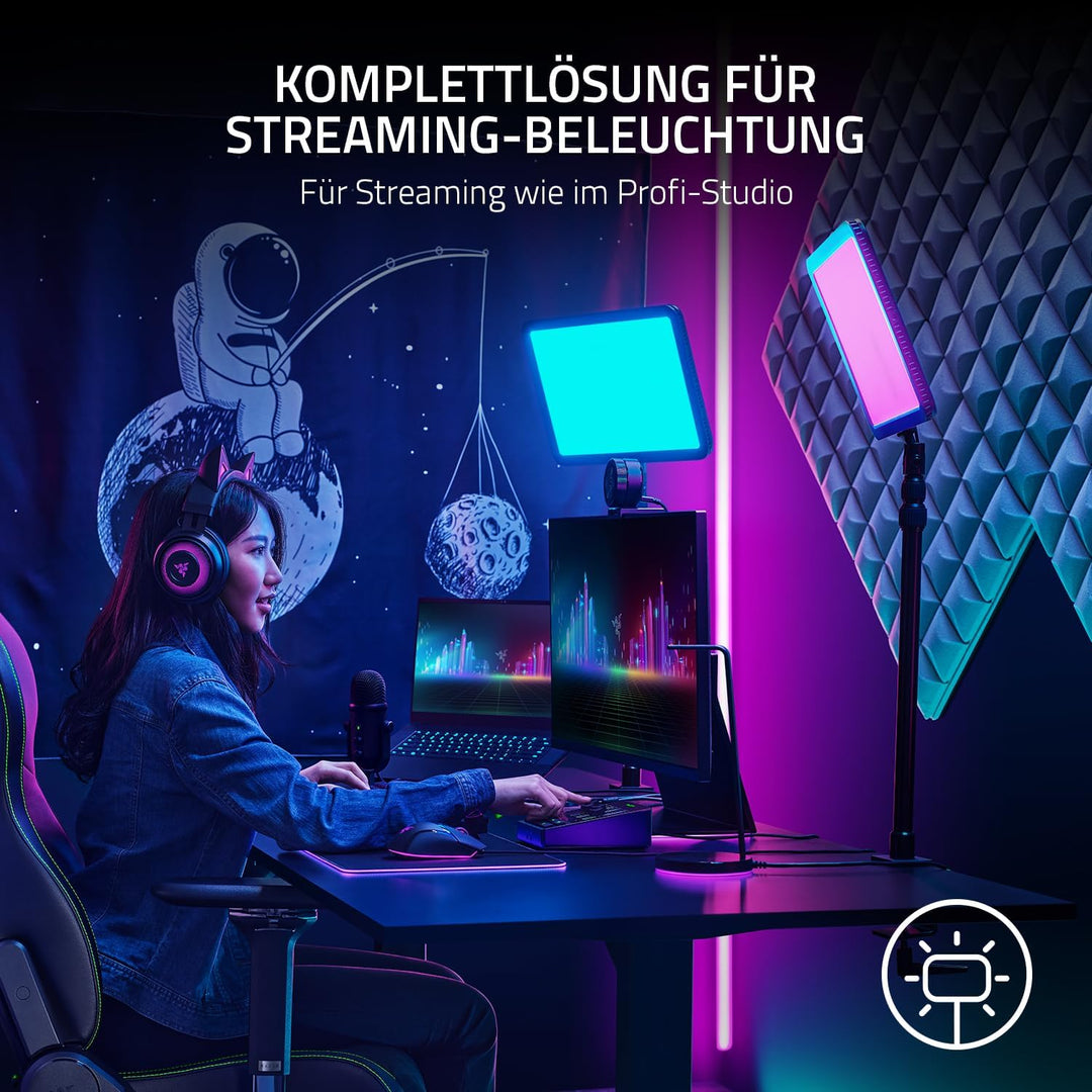 Razer Key Light Chroma - RGB Key Light für Streaming (Komplettlösung für Streaming-Beleuchtung, Indi