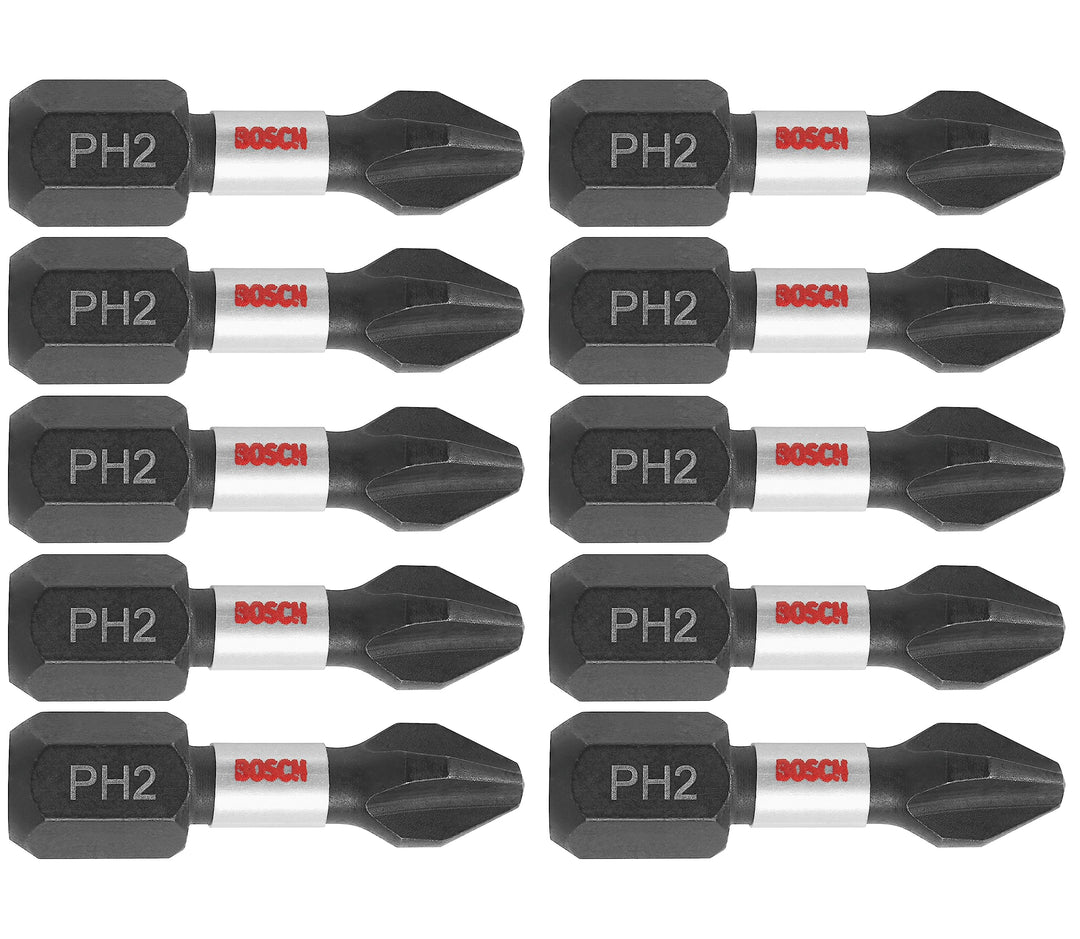 Bosch ITPH21B Impact Tough 2,5 cm Phillips #2 Einsatz Bits 1 In. Kreuzschlitz #2 Einsatz-Bits 10er-P