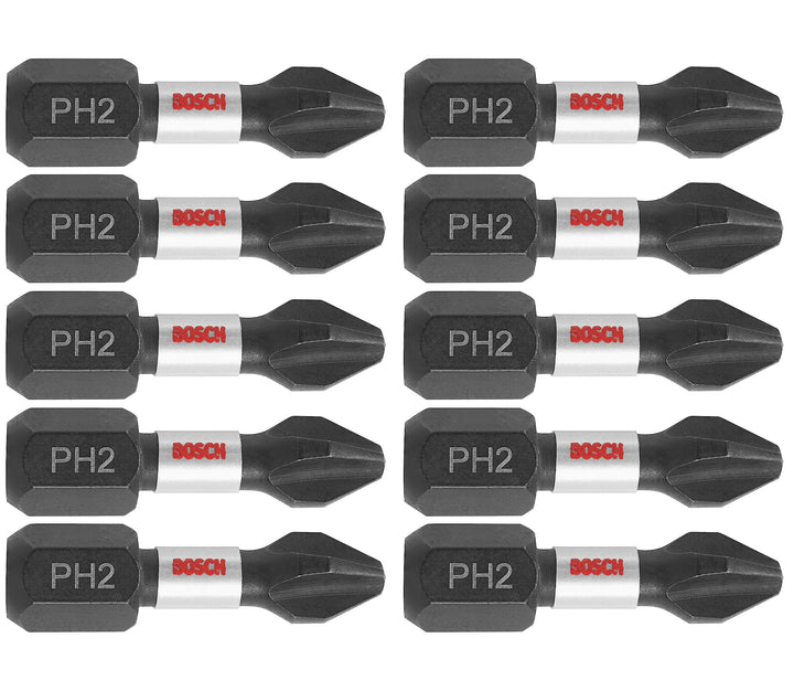 Bosch ITPH21B Impact Tough 2,5 cm Phillips #2 Einsatz Bits 1 In. Kreuzschlitz #2 Einsatz-Bits 10er-P