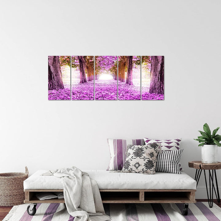 Runa Art Bild Wald Landschaft Wandbilder auf Vlies Leinwand 5 Teilig Wanddekoration Schlafzimmer Woh