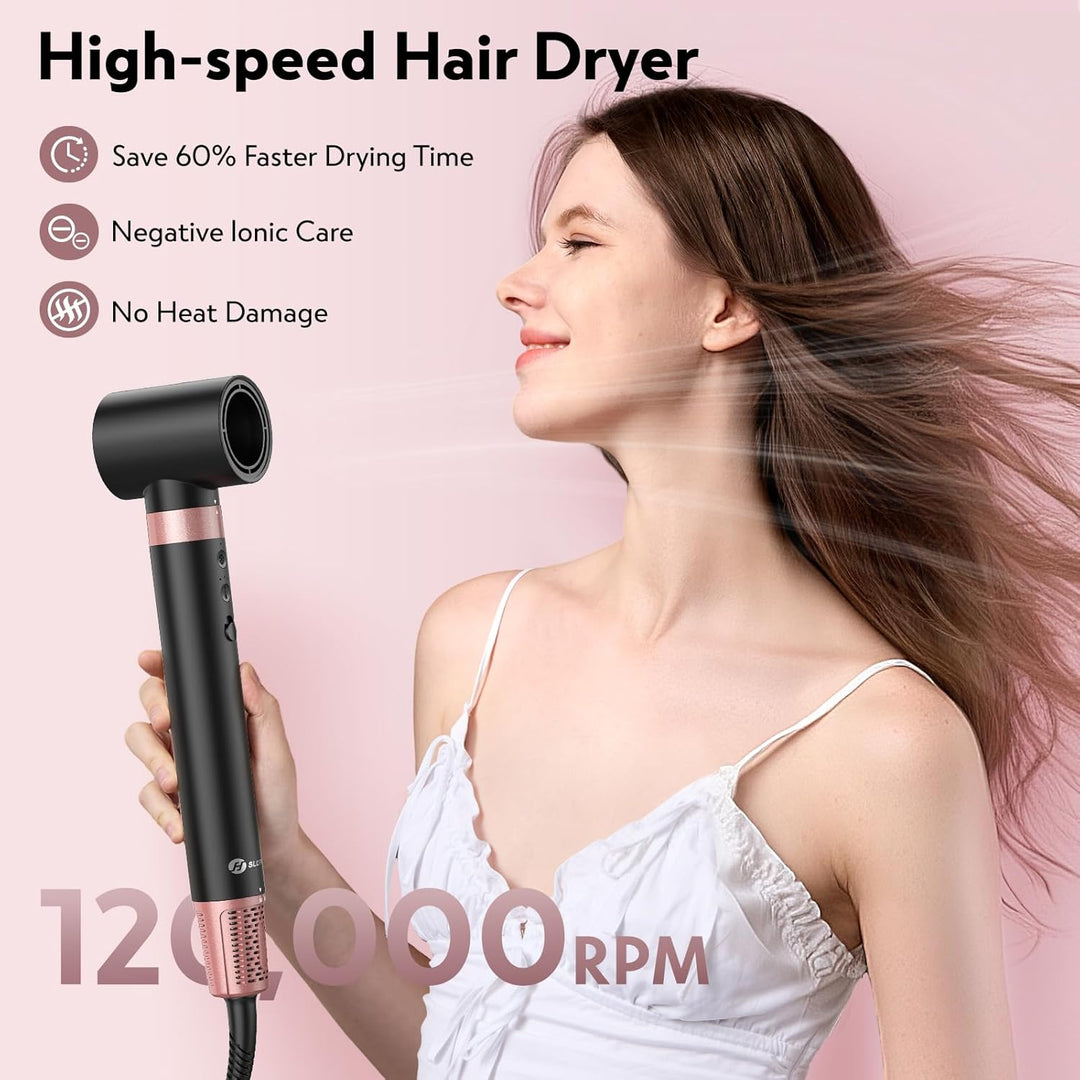 Slopehill Airstyler 5 IN 1, Ionen Föhn 110000 U/Min, Multifunktionaler Hairstyler, Lockenstab Automa