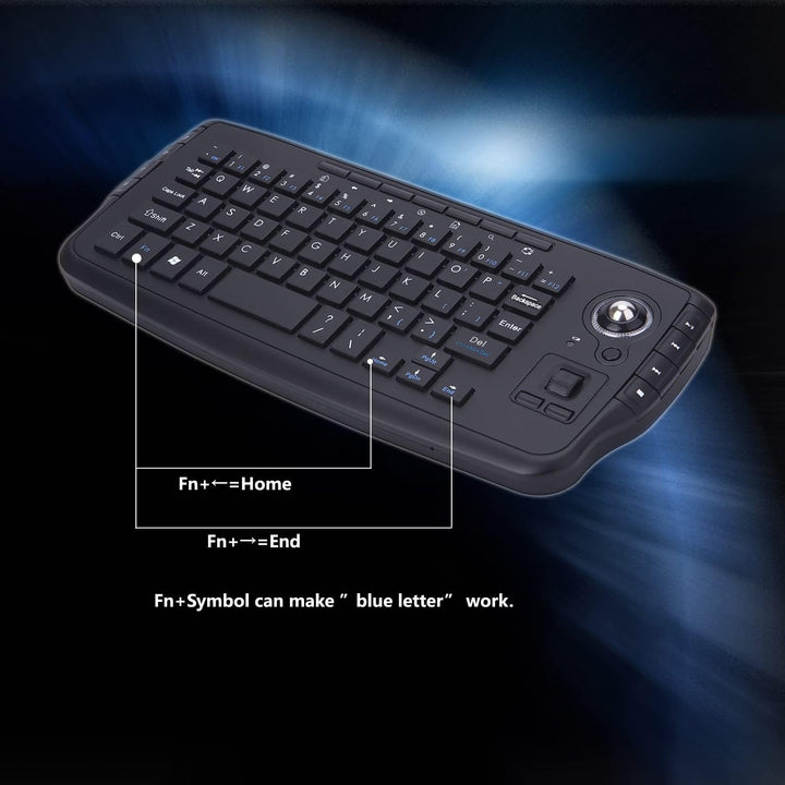 TKMARS Tastatur mit Trackball Wireless Mouse and Keyboard für PC, Mac, Xbox 360, Xbox One, PS3, PS4,