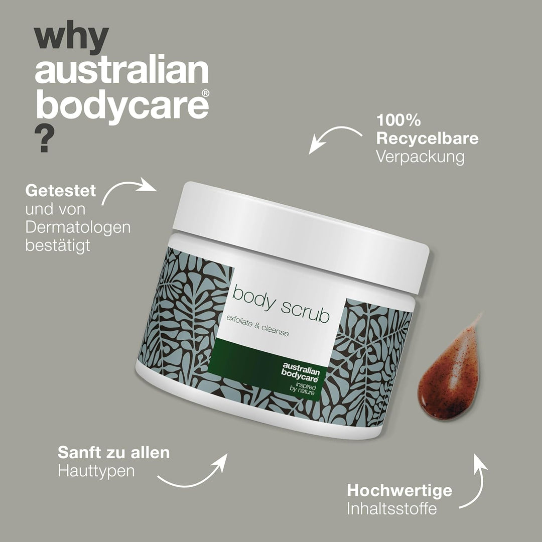 Australian Bodycare Body Scrub - Körperpeeling bei Pickeln auf dem Rücken & Körper, Unreiner Haut &