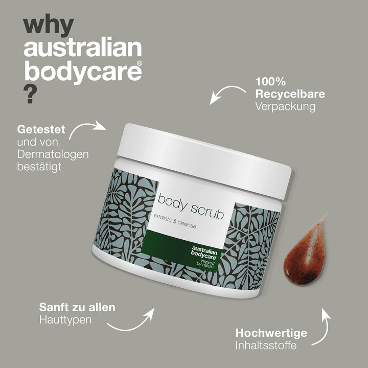 Australian Bodycare Body Scrub - Körperpeeling bei Pickeln auf dem Rücken & Körper, Unreiner Haut &