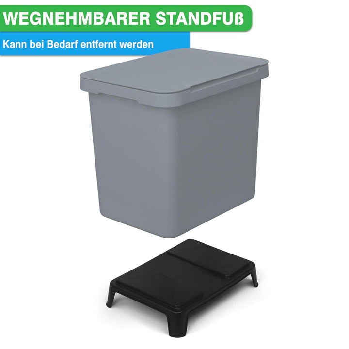 YourCasa® Mülleimer 2 Fächer [20L] im exklusiven Design Mülltrennsystem - Mülleimer Küche mit Deckel