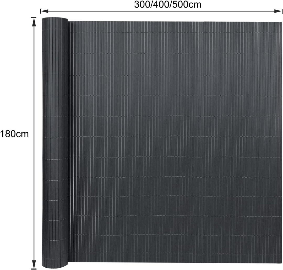 YUENFONG 180x600cm Sichtschutzmatte PVC Sichtschutzzaun Windschutz Gartensichtschutz mit Kabelbinder