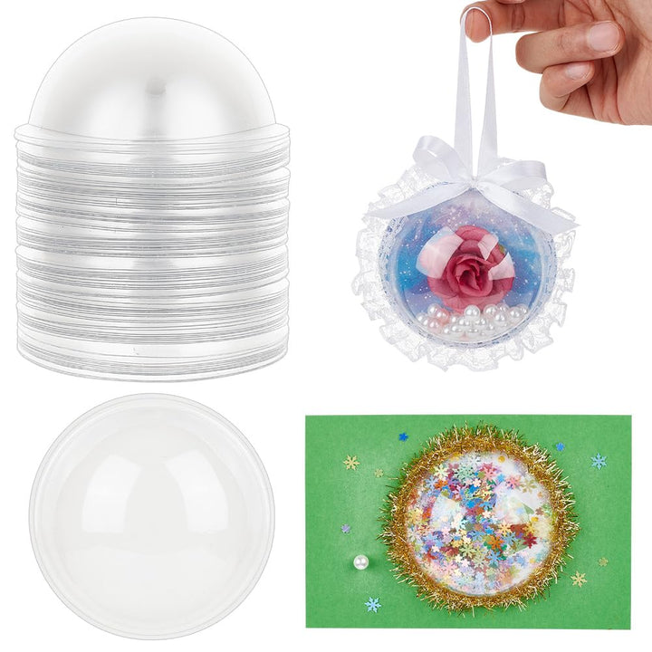 OLYCRAFT 80 Stück 8 cm Halbkugel Durchsichtige Bonbonkuppel PVC-Halbkugelkuppeln Bonbonhalter Shaker