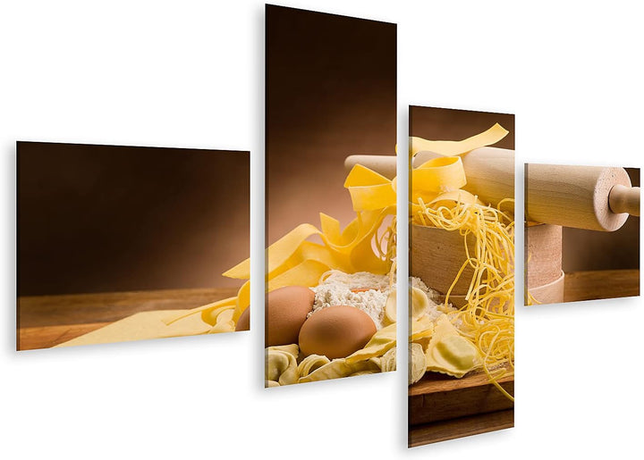 islandburner Bild auf Leinwand Traditionelle Italienische Hausgemachte Pasta Mit Zutaten Wandbild Po