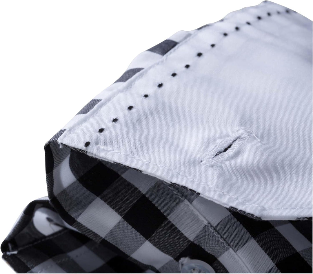James & Nicholson Langarm Karohemd Easy Care - Herrenhemd in grosskarierter Musterung S black/white,